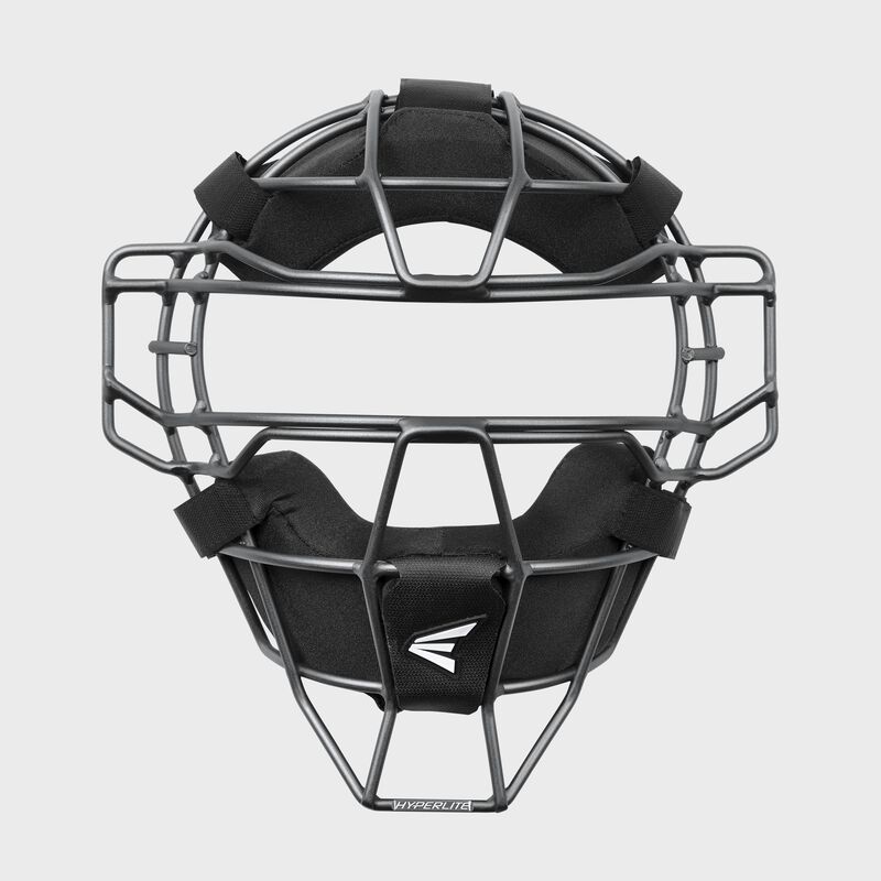 Front of a black Hyperlite Catcher's Mask
