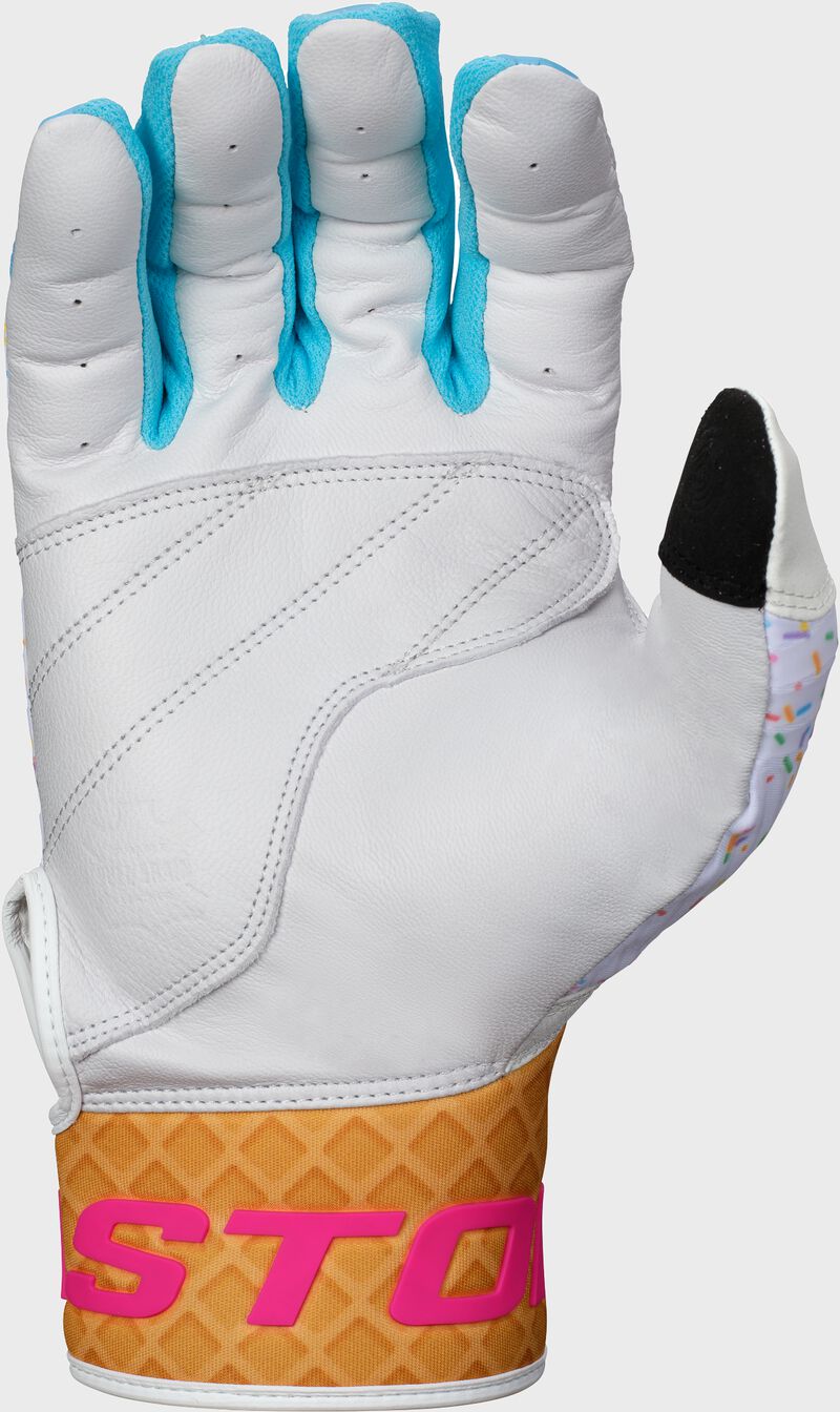 White palm of the right hand Walk-Off Ethos Sugar Rush batting glove