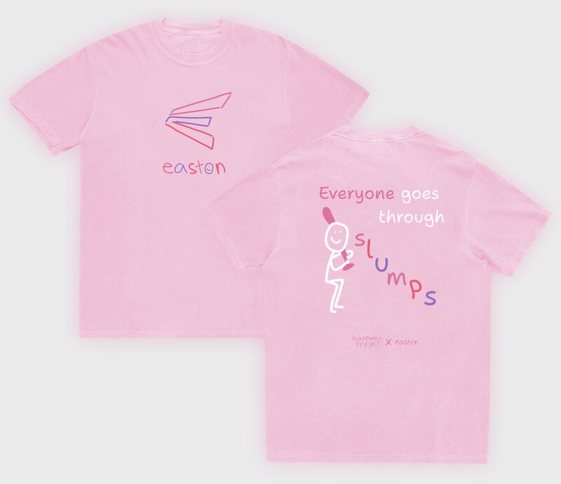 Easton x Happiness Project 'Everyone Goes Through Slumps' Tee, Pink, Adult L