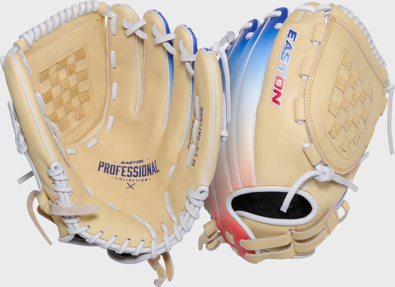 Professional Collection Color Splash 2.0 Camel/Red/White/Blue 12.5" Fastpitch Glove, Right Hand Throw