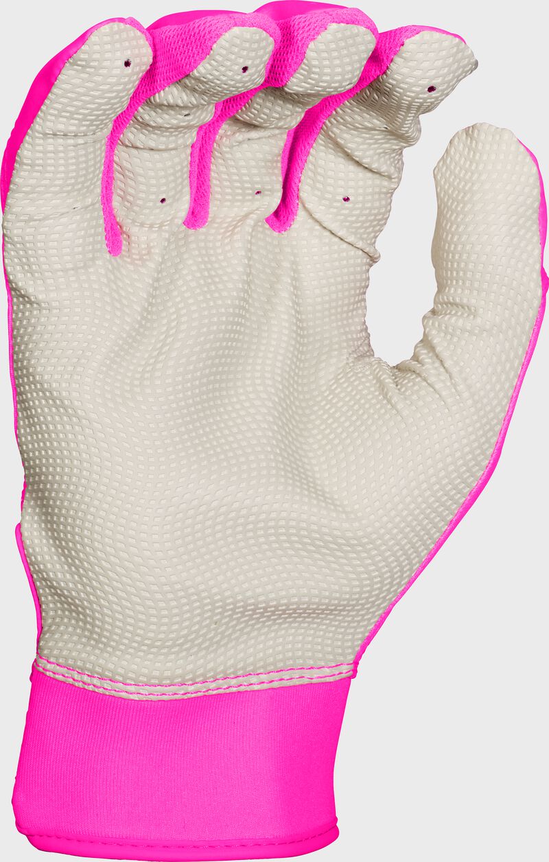 Palm of a pink Easton Fundamental 2.0 Fastpitch Batting Glove