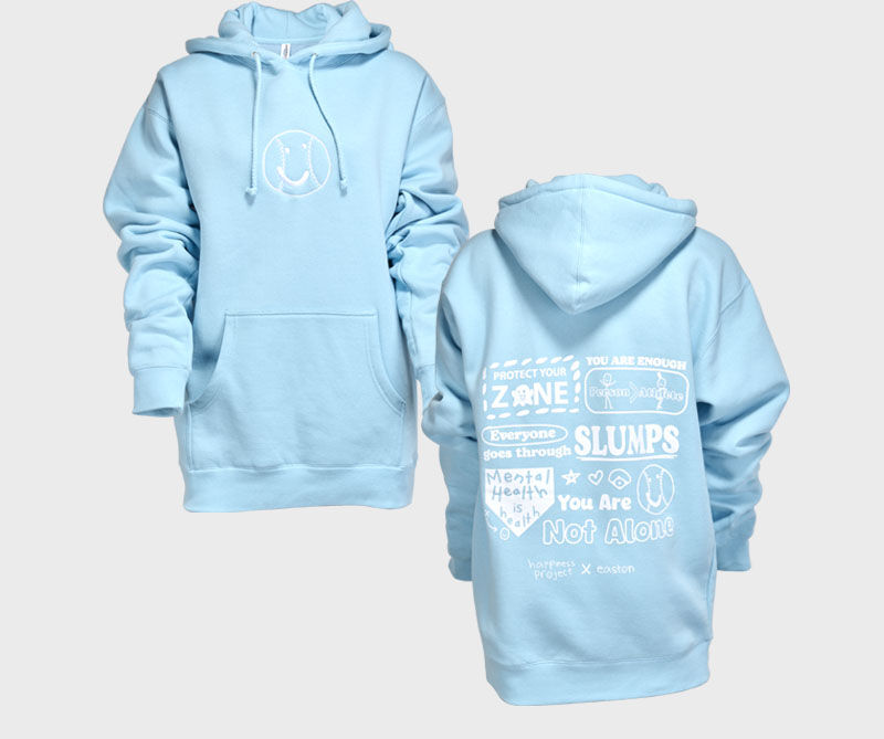 Easton x Happiness Project Collage Unisex Hoodie, Blue, Adult S