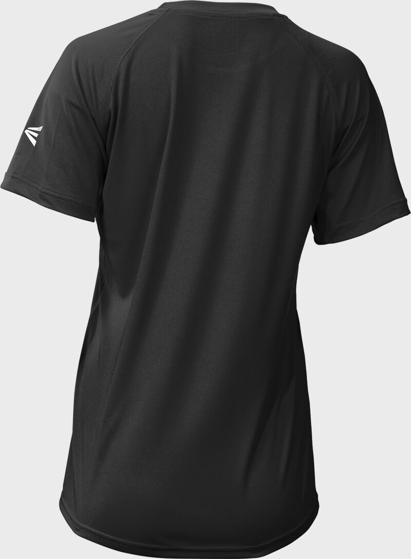 Back of a black Easton women's elite short sleeve performance tee