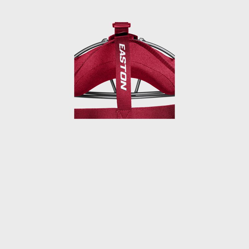 Top padding of a red Hyperlite Catcher's Mask