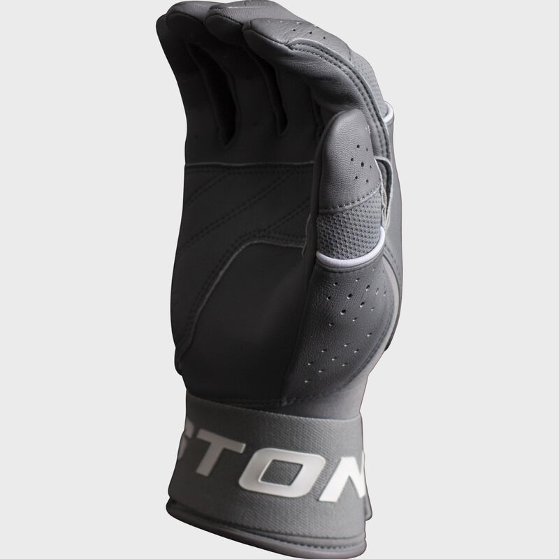 Grey thumb & palm of a Tantrum Pro Locked-In slowpitch batting glove