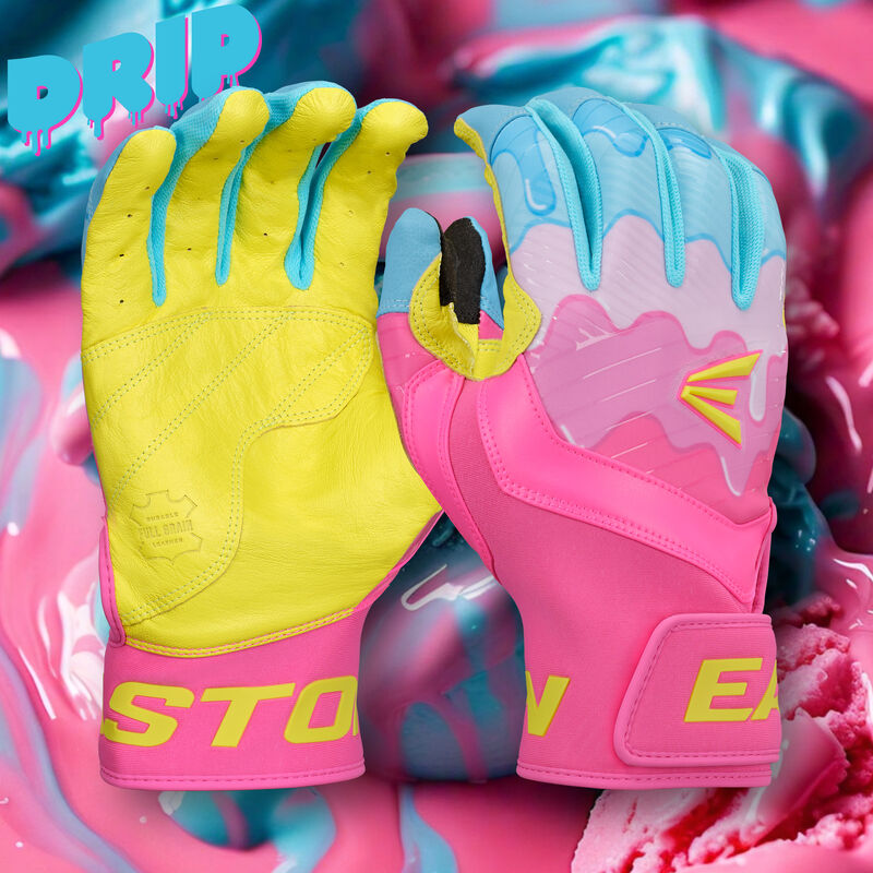 Walk-Off Ethos Drip Batting Gloves, Carolina Blue/Pink, Adult XL loading=