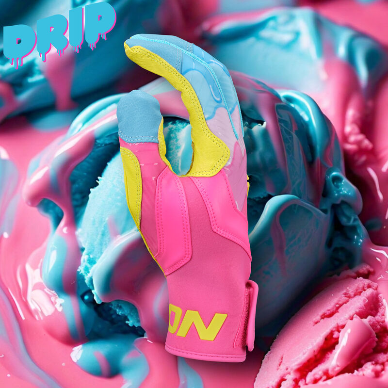 Walk-Off Ethos Drip Batting Gloves, Carolina Blue/Pink, Adult XL loading=