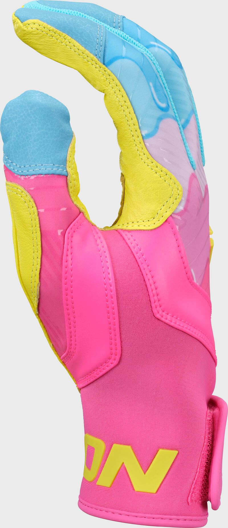 Walk-Off Ethos Drip Batting Gloves, Carolina Blue/Pink, Adult XL loading=