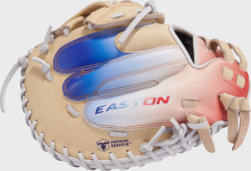 Professional Collection Color Splash 2.0 Camel/Red/White/Blue 34" Fastpitch Catcher's Mitt, Right Hand Throw