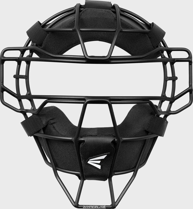 Front of a black Hyperlite Catcher's Mask