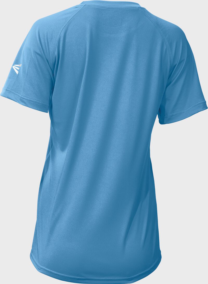 Back of a Columbia blue Easton women's elite short sleeve performance tee