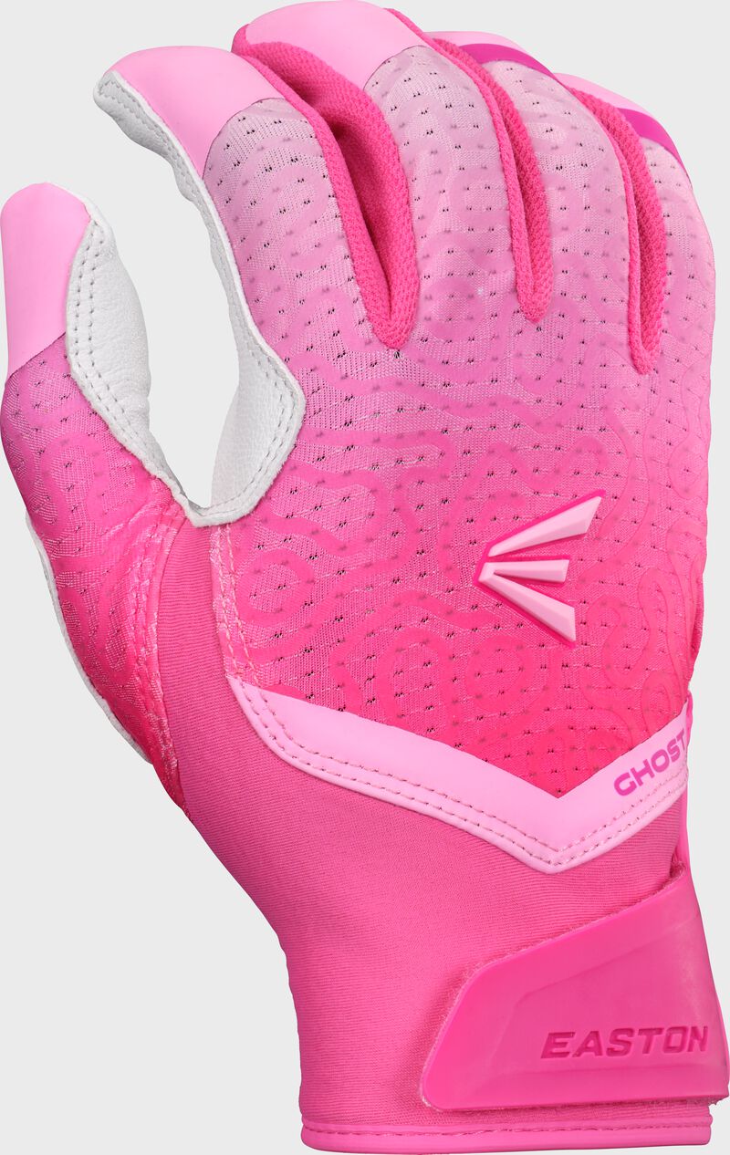Back of a "Strawberry Glow" Easton Ghost Ethos fastpitch batting glove loading=