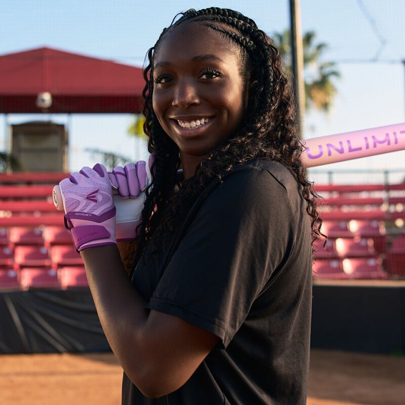 Easton Ghost Ethos Unlimited Lilac Fastpitch Batting Gloves, Women's S