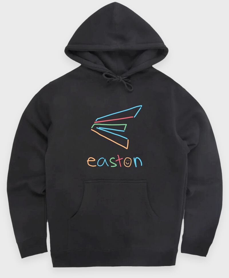 Front of a black Easton Happiness Project "You're Not Alone" hoodie