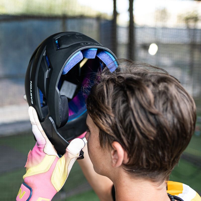 Easton Z50 Batting Helmet With Multi-Adjust Jaw Guard, Black, S/M
