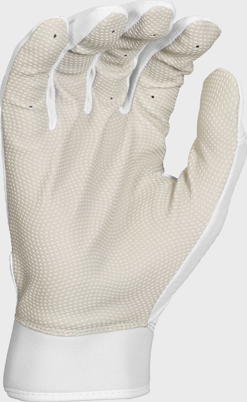 Palm of a white Easton Fundamental 2.0 Fastpitch Batting Glove