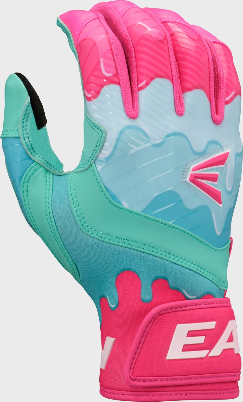 Walk-Off Ethos Drip Batting Gloves, Mint/Pink, Adult XL