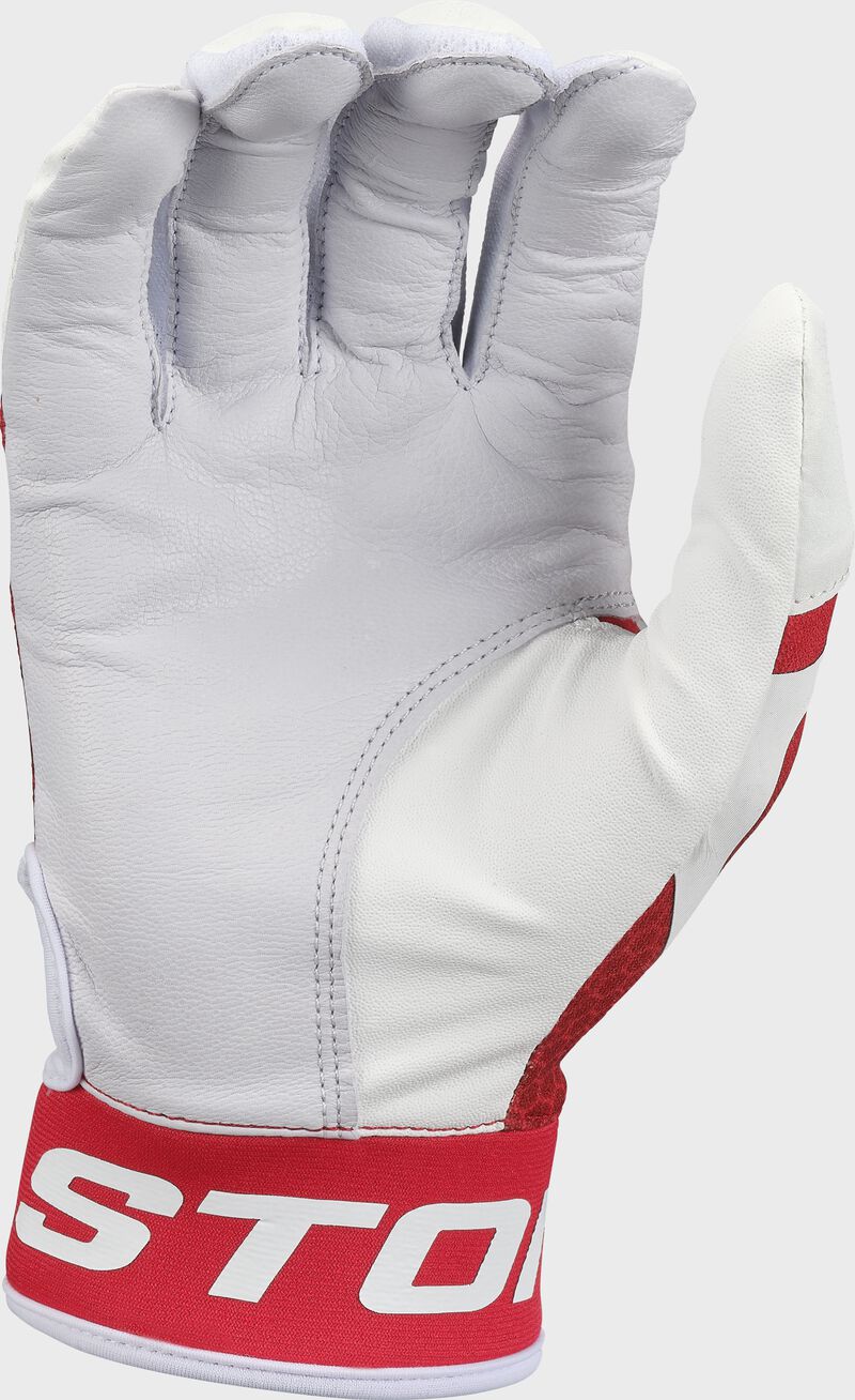 EASTON ADULT MAV GT BASEBALL BATTING GLOVES - WHITE/RED - MEDIUM