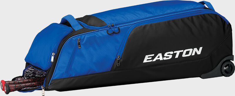 A royal dugout wheeled bag laying down