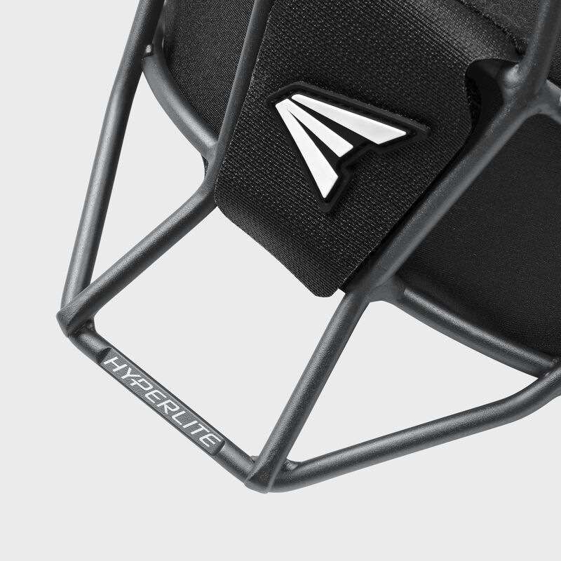 Easton logo, and bottom cage of a black Hyperlite Catcher's mask