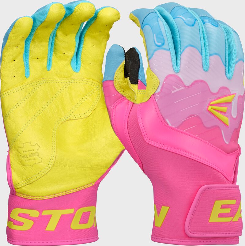 Walk-Off Ethos Drip Batting Gloves, Carolina Blue/Pink, Adult XL loading=