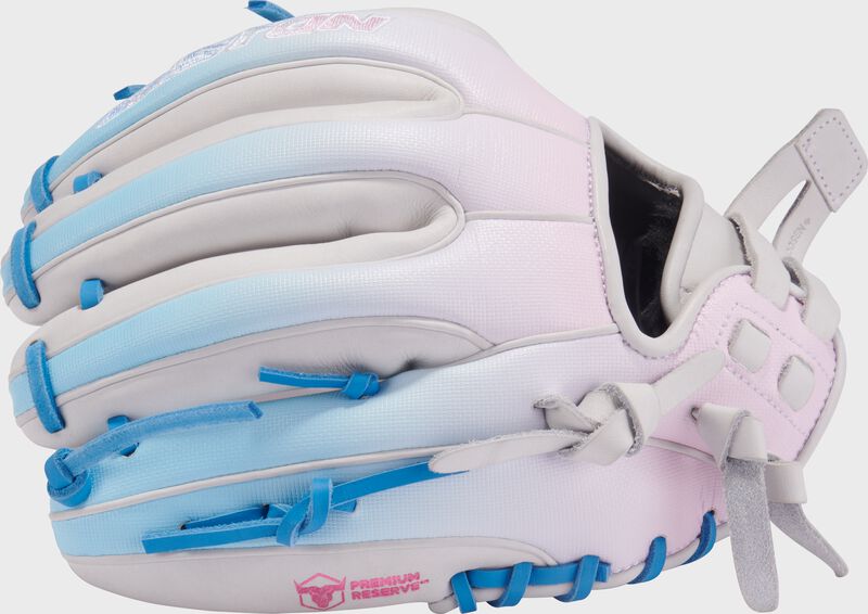 Professional Collection Color Splash 2.0 White/Columbia Blue/Pink 11.75" Fastpitch Infield Glove, Right Hand Throw