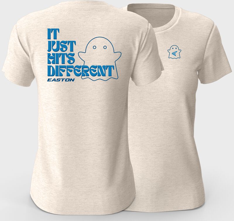 Easton Ghost "It Hits Different" Women's Tee, Blue, Women's S