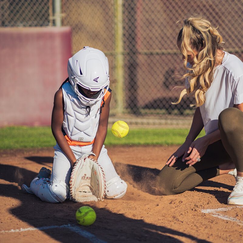 Easton Jen Schro My Very First Youth Catcher's Set, White, XS