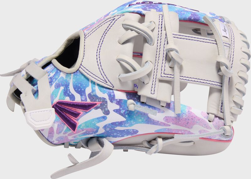 Tie dye print thumb of a white/tie dye Easton Morgan Stuart MYWHY 11.5" fastpitch softball glove