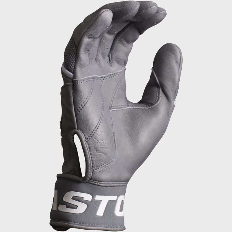 Grey side and palm of a Tantrum Pro slowpitch batting glove