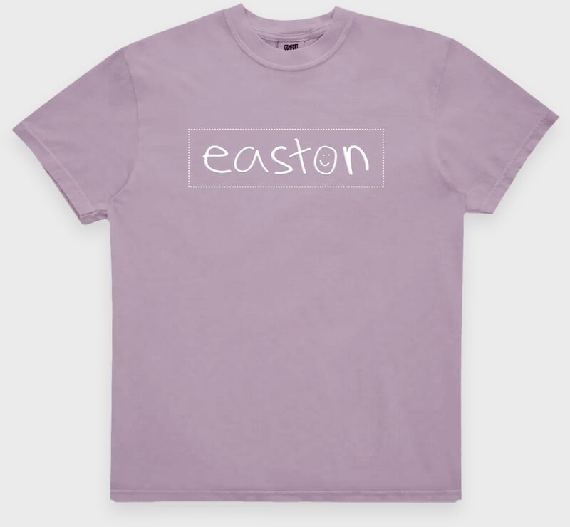 Front of a plum Easton Happiness Project "You're Not Alone" Tee