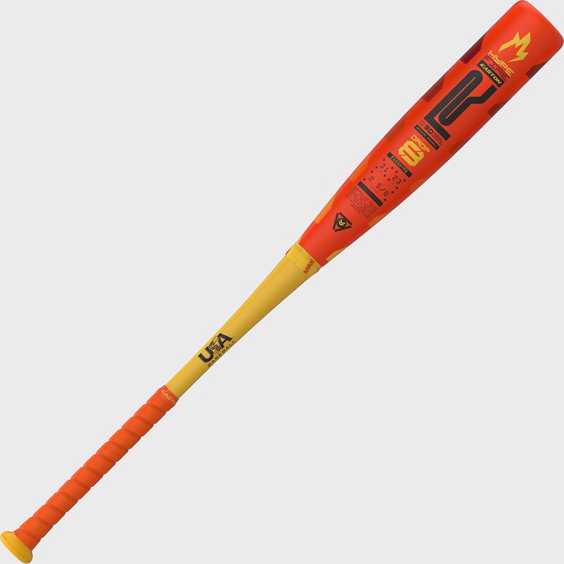 Secondary image of a red/orange/yellow -8 Hype Fire USA Baseball bat