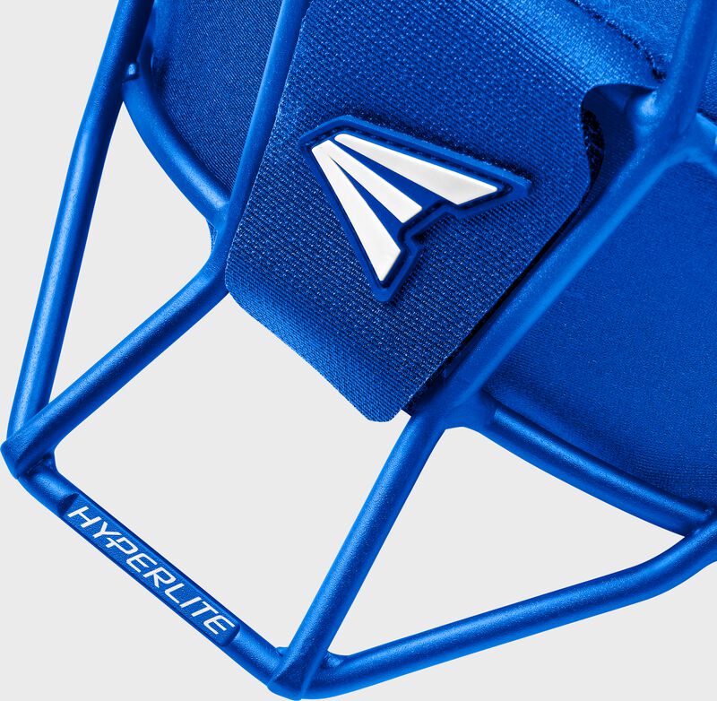 Easton logo, and bottom cage of a royal Hyperlite Catcher's mask