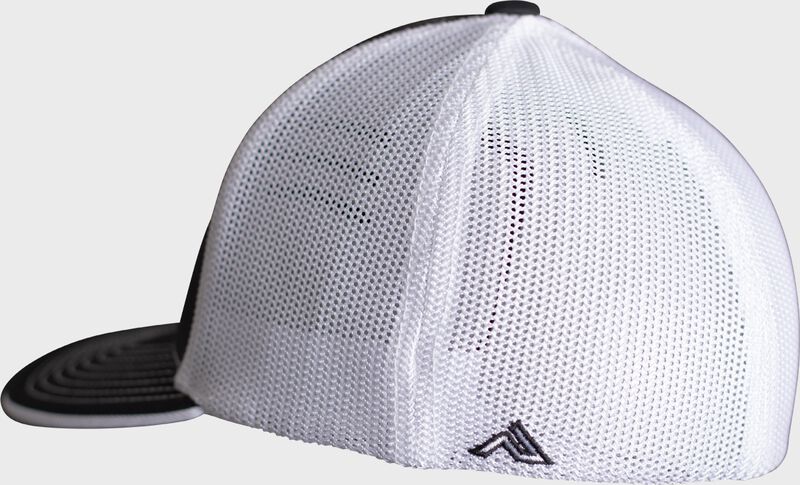 White mesh back of a black/white Easton FlexFit Hat - SKU: EFFHAT-BW loading=