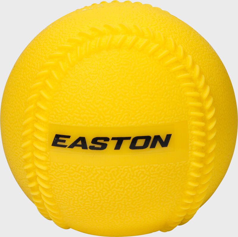 A yellow Easton heavyweight training ball loading=