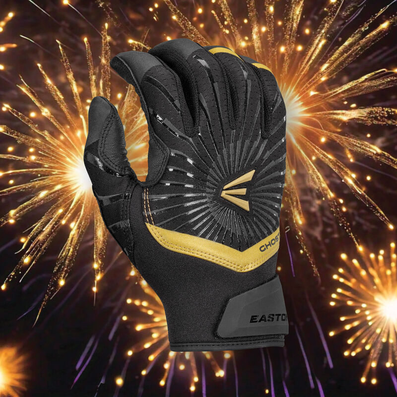 Back of a "Midnight Sky" Easton Ghost Ethos fastpitch batting glove with a black midnight theme background