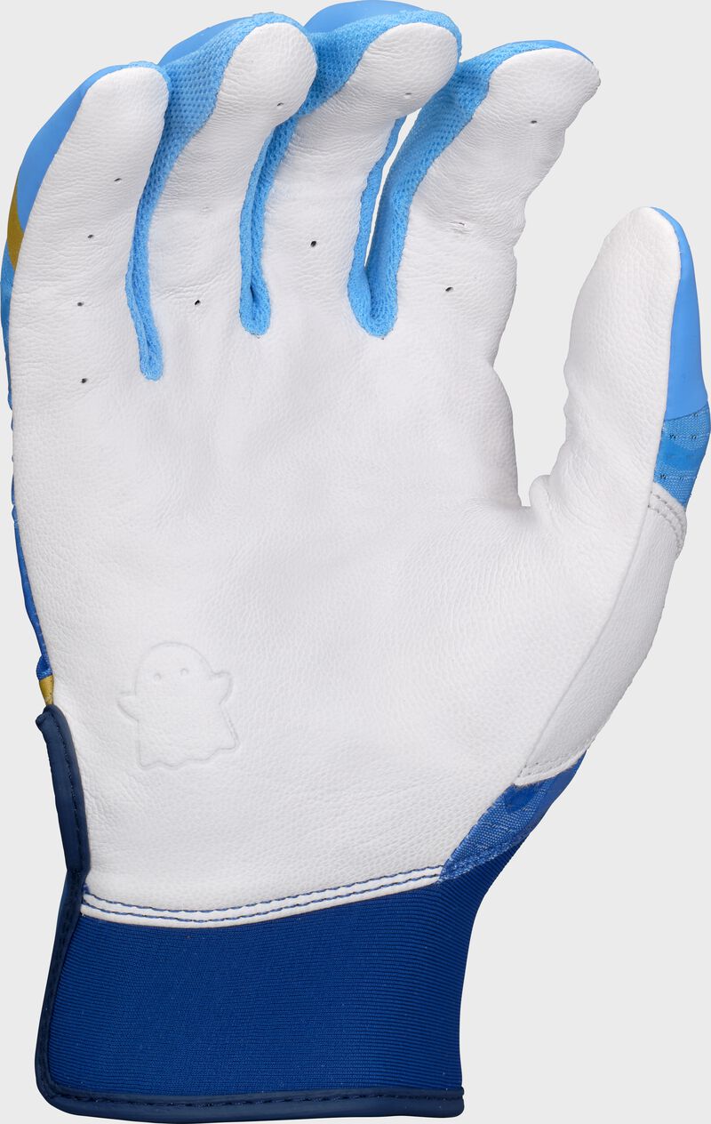 Palm of an "Out of the Blue" Easton Ghost Ethos fastpitch batting glove loading=