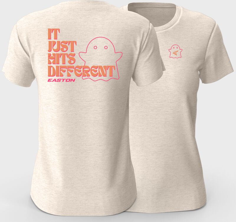 Easton Ghost "It Hits Different" Women's Tee, Pink, Women's S