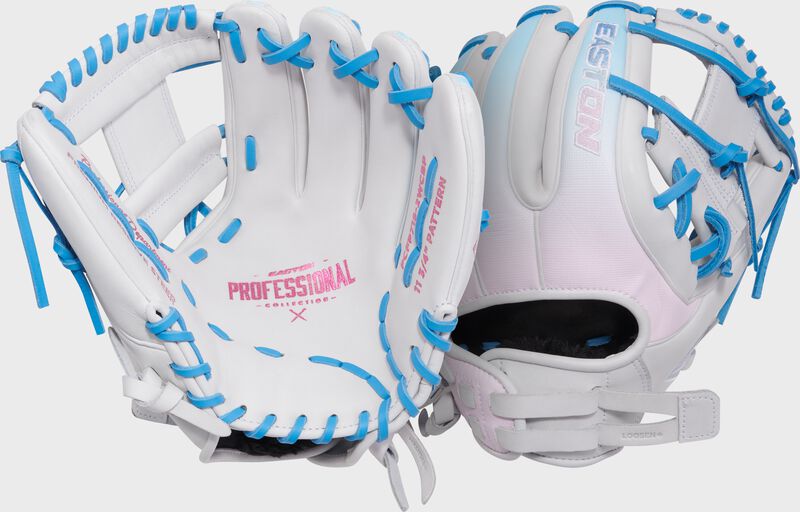 Professional Collection Color Splash 2.0 White/Columbia Blue/Pink 11.75" Fastpitch Infield Glove, Right Hand Throw