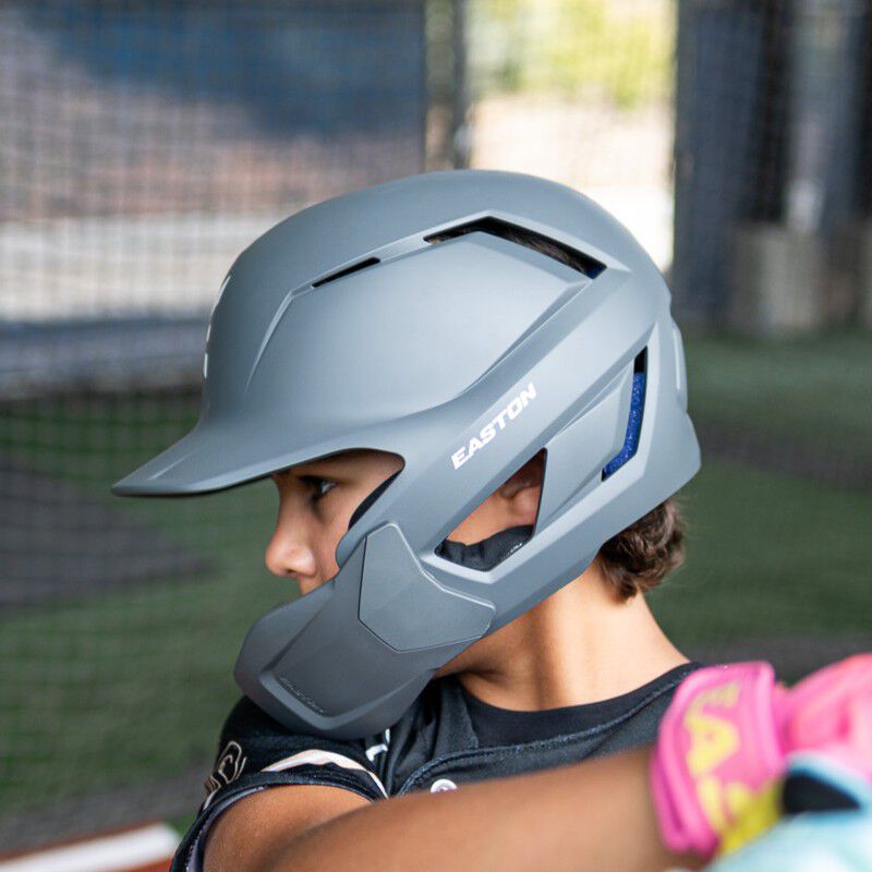 Easton Z50 Batting Helmet With Multi-Adjust Jaw Guard, Charcoal, M/L