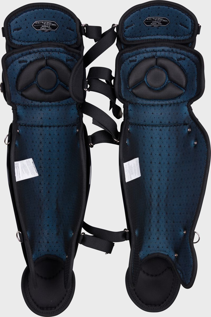 Back of a set of black Gametime leg guards
