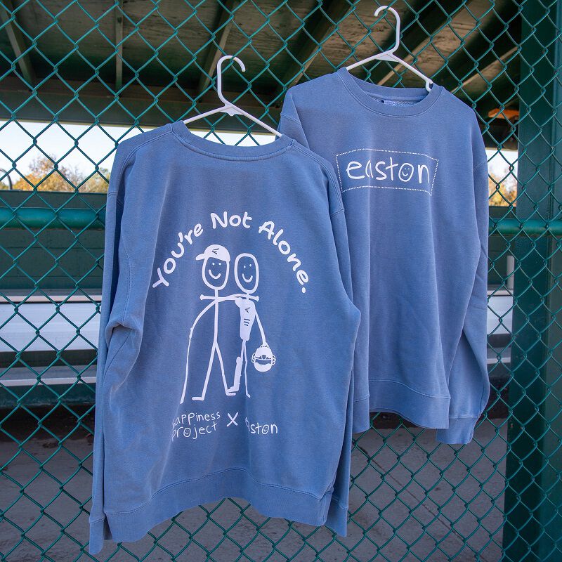 Easton Happiness Project You're Not Alone Crew Neck, Powder Blue, Adult XL
