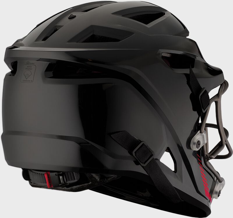 Back of a black Hellcat slowpitch fielding helmet - SKU: EHCATH