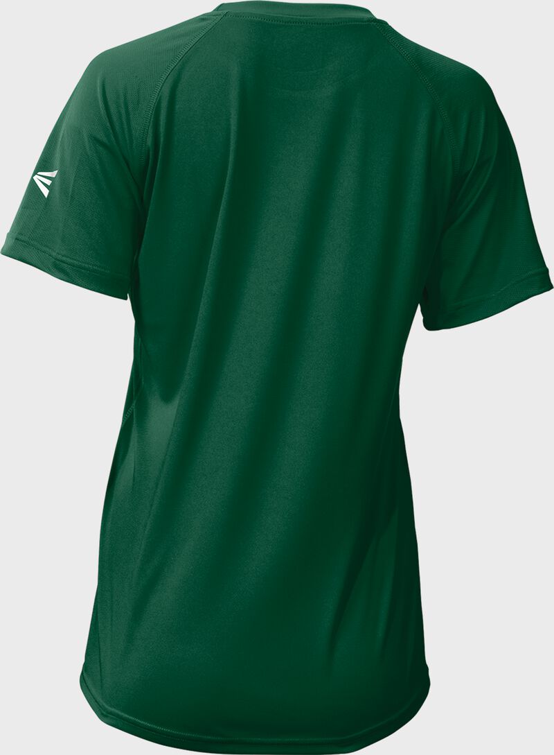 Back of a dark green Easton women's elite short sleeve performance tee