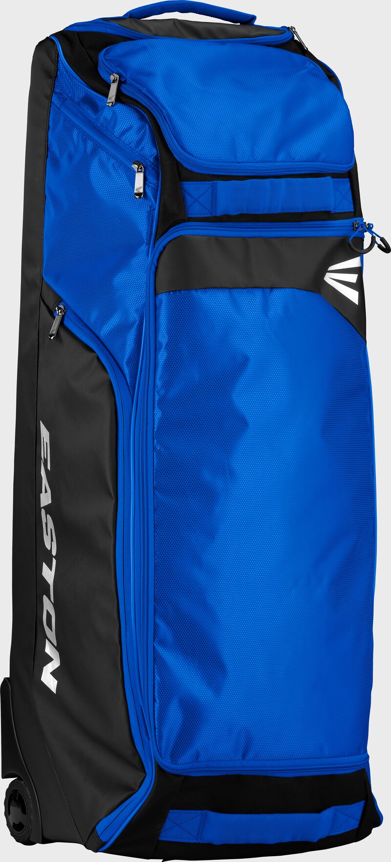 A royal dugout wheeled bag standing up