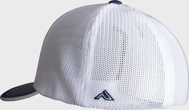 White mesh back of a navy/white Easton FlexFit Hat - SKU: EFFHAT-NW loading=