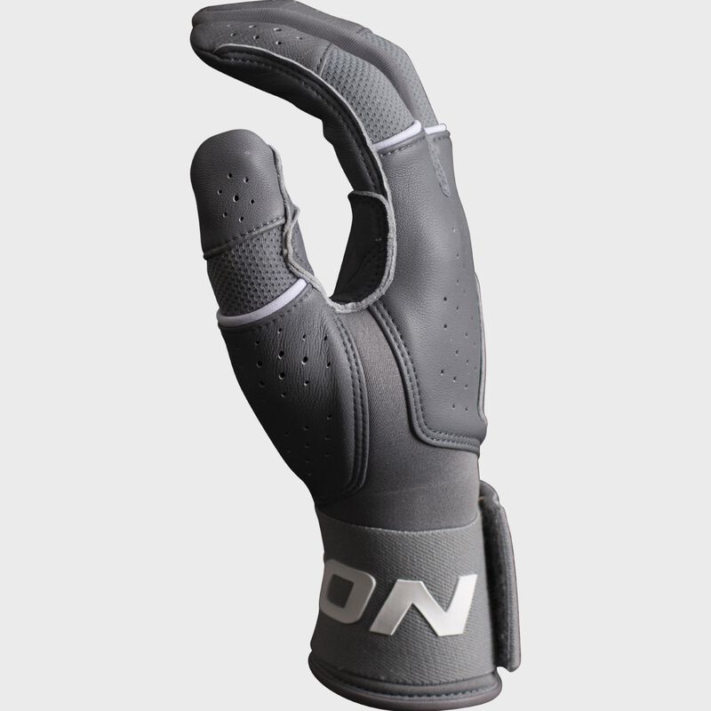 Grey thumb of a Tantrum Pro Locked-In slowpitch batting glove