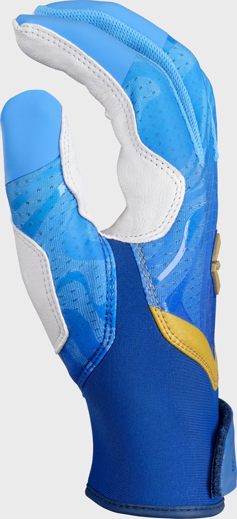 Thumb of an "Out of the Blue" Easton Ghost Ethos fastpitch batting glove loading=