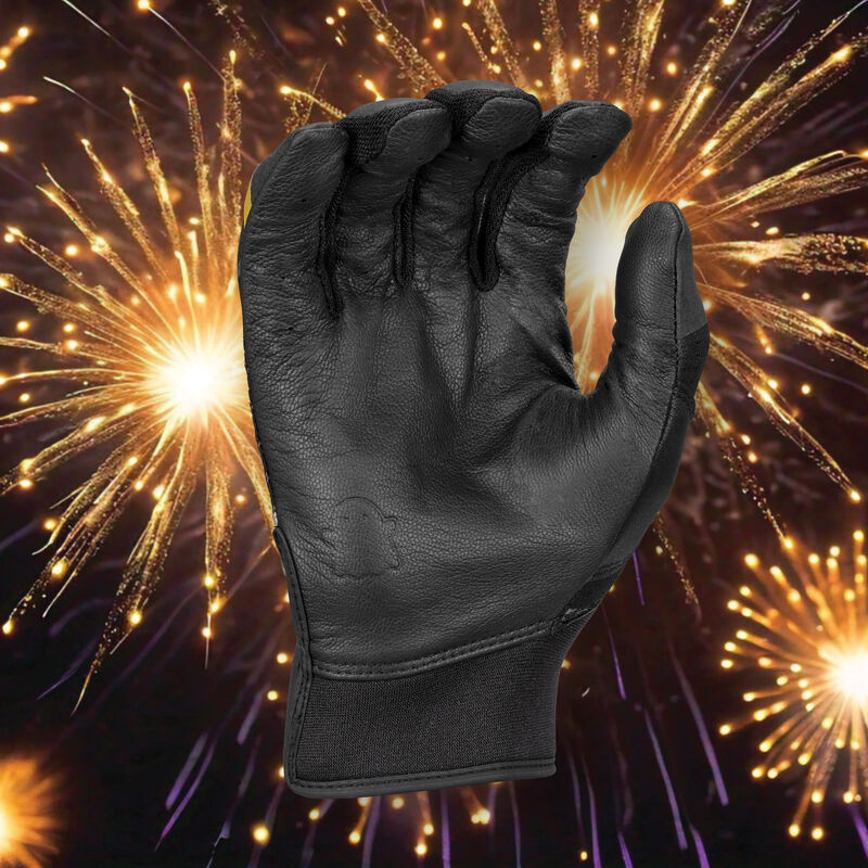 Palm of a "Midnight Sky" Easton Ghost Ethos fastpitch batting glove with a black midnight theme background