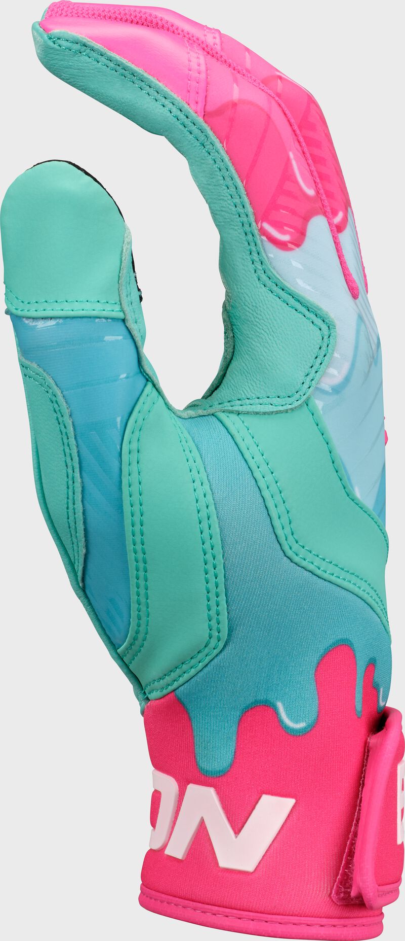 Walk-Off Ethos Drip Batting Gloves, Mint/Pink, Adult XL loading=